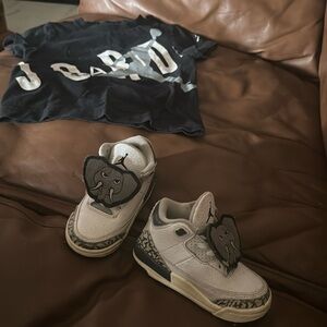 Jordan air Jordan 3 hide n sneak size 6c matching shirt 2t